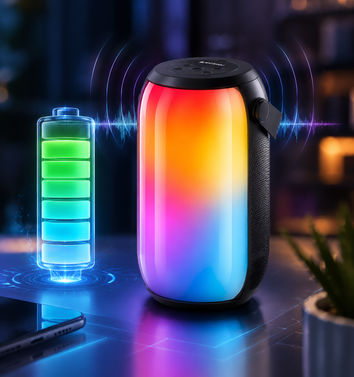اسپیکر بلوتوثی پرومیت LumiSound HD 20W RGB True Wireless
